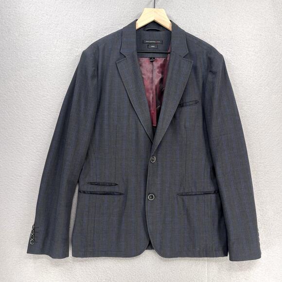 John Varvatos Sport Coat Mens 40 Gray Plaid Blazer Casual 2 Button Layering Work
